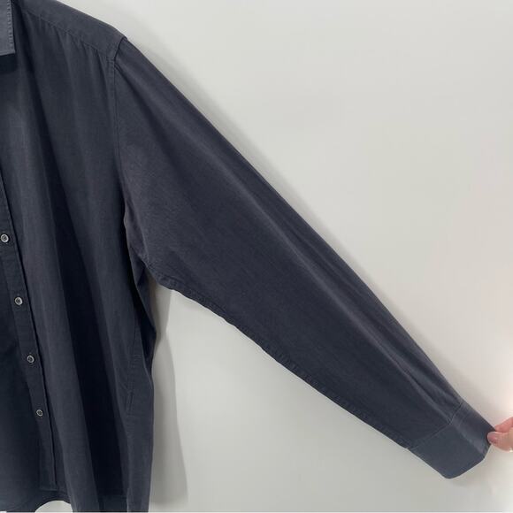 Ted Baker London Slate Gray Long Sleeve Casual Preppy Button Up Shirt Size Large - Picture 2 of 7